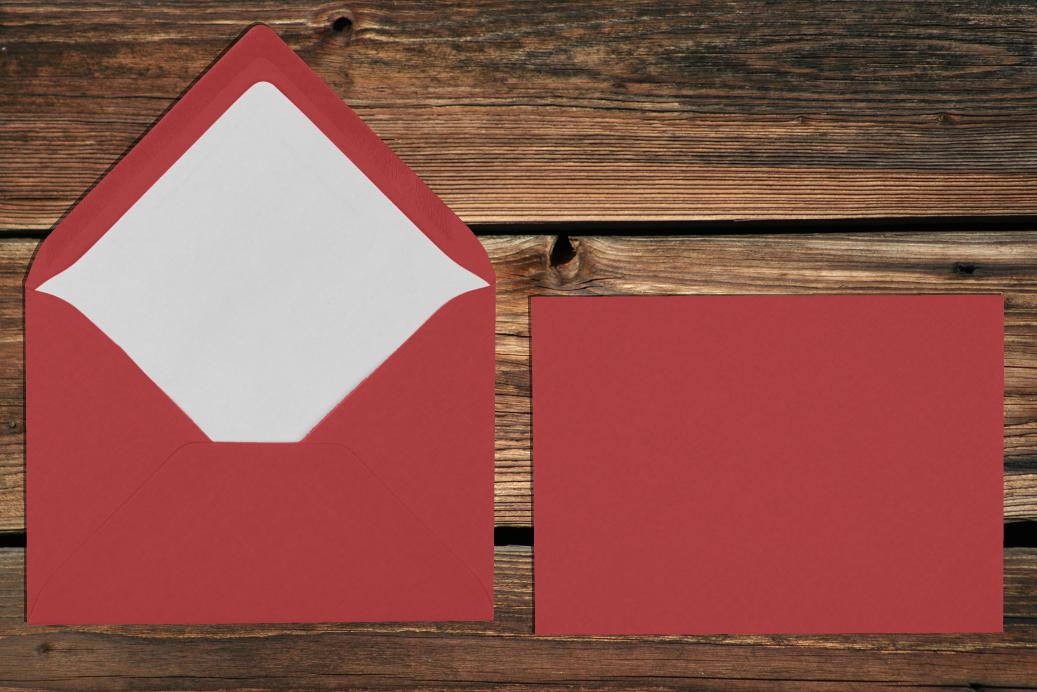 Briefhüllen mit Seidenfutter C6 114x162 mm Nassklebend Rot gerippt 100 g/qm